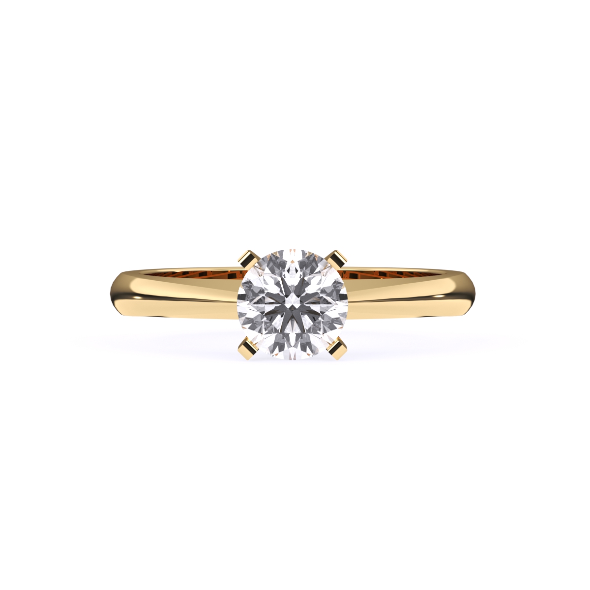 Classy Round Diamond Simple Gold Ring